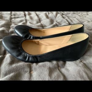 Black Italian Leather Flats